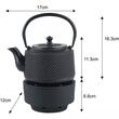  Ceainic din fonta cu filtru si incalzitor, 0,8 L, KingHoff