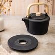 Suport din fonta pentru infuzoarele de ceai, diametru 17 x 2 cm, negru, Kinghoff