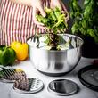  Bol inox, cu capac si razatoare, multifunctional, negru, capacitate 5l, KingHoff