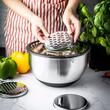  Bol inox, cu capac si razatoare, multifunctional, negru, capacitate 5l, KingHoff