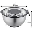 Bol inox, cu capac si razatoare, multifunctional, negru, capacitate 5l, KingHoff