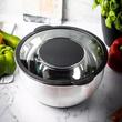  Bol inox, cu capac si razatoare, multifunctional, negru, capacitate 5l, KingHoff