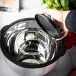  Bol inox, cu capac si razatoare, multifunctional, negru, capacitate 5l, KingHoff