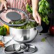 Bol multifunctional din inox, cu razatoare incorporata in capac, capacitate 5 litri, gri, KingHoff