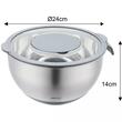 Bol multifunctional din inox, cu razatoare incorporata in capac, capacitate 5 litri, gri, KingHoff