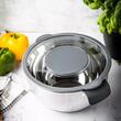 Bol multifunctional din inox, cu razatoare incorporata in capac, capacitate 5 litri, gri, KingHoff