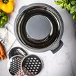 Bol multifunctional din inox, cu razatoare incorporata in capac, capacitate 5 litri, gri, KingHoff