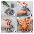 Suport vertical pentru gatit pui intreg la cuptor, cu recipient pentu condimente, din inox, King Hoff