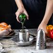 Suport vertical pentru gatit pui intreg la cuptor, cu recipient pentu condimente, din inox, King Hoff