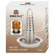 Suport vertical pentru gatit pui intreg la cuptor, cu recipient pentu condimente, din inox, King Hoff