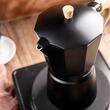 Aparat pentru cafea, espressor, aluminiu, 9 cesti 450 ml, aspect negru/lemn, Kinghoff