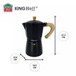 Aparat pentru cafea, espressor, aluminiu, 9 cesti 450 ml, aspect negru/lemn, Kinghoff