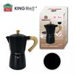 Aparat pentru cafea, espressor, aluminiu, 9 cesti 450 ml, aspect negru/lemn, Kinghoff