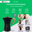Aparat pentru cafea, espressor, aluminiu, 9 cesti 450 ml, aspect negru/lemn, Kinghoff