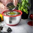  Bol inox, cu razatoare incorporata in capac, rosu, capacitate 5l, KingHoff