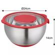  Bol inox, cu razatoare incorporata in capac, rosu, capacitate 5l, KingHoff