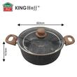 Oala multifunctionala pentru prajit cartofi  cu cos si capac, capacitate 4 litri, diametru 24 cm, invelis marmorat, neagra, Kinghoff