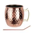 Set de pahare, Moscow Mule, 2×500 ml, 2 paie, Kinghoff