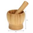 Mojar din bambus natural cu pistil, pentru condimente si ierburi 9.8 x 9 cm, Kinghoff