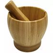Mojar din bambus natural cu pistil, pentru condimente si ierburi 9.8 x 9 cm, Kinghoff