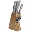 Set de cutite, foarfeca si suport din lemn, 7 piese, Kinghoff