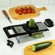 Feliator manual pentru legume tip mandolina, recipient inclus, 32 x 11.5 x 13 cm, negru transparent, Kinghoff