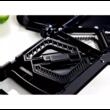 Feliator manual pentru legume tip mandolina, recipient inclus, 32 x 11.5 x 13 cm, negru transparent, Kinghoff