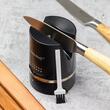Dispozitiv manual pentru ascutit cutite cu unghi reglabil in 6 trepte 14°-24° si ventuza, 6.2 x 8.6 cm, negru, Kinghoff 
