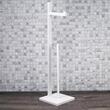 Suport vertical pentru hartie igienica din bambus, economie de spatiu, 5 role, 19 x 19 x 71 cm, alb, Kinghoff