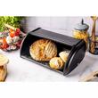 Cutie pentru paine cu capac rulant, otel inoxidabil lacuit, 44 x 27 x 18.5 cm, neagra, Kinghoff