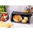 Cutie pentru paine cu capac rulant, otel inoxidabil lacuit, 44 x 27 x 18.5 cm, neagra, Kinghoff