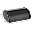 Cutie pentru paine cu capac rulant, otel inoxidabil lacuit, 44 x 27 x 18.5 cm, neagra, Kinghoff