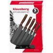 Set 5 cutite, cu suport negru, maner din lemn,  Klausberg