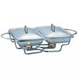  Set 2 vase termoizolante cu capace din inox,1.5L, chafing dish cu lumanare, pentru bufet, Kinghoff