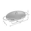 Vas termorezistent oval, 3L, chafing dish cu lumanare, incalzitor pentru mancare,capac inox,  Kinghoff