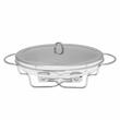Vas termorezistent oval, 3L, chafing dish cu lumanare, incalzitor pentru mancare,capac inox,  Kinghoff
