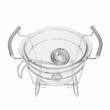 Vas termorezistent, capac inox, cu incalzitor pentru mancare, chafing dish cu lumanare, 4L, Kinghoff