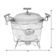 Vas termorezistent, capac inox, cu incalzitor pentru mancare, chafing dish cu lumanare, 4L, Kinghoff