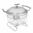 Vas termorezistent, capac inox, cu incalzitor pentru mancare, chafing dish cu lumanare, 4L, Kinghoff