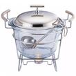 Vas termorezistent, capac inox, cu incalzitor pentru mancare, chafing dish cu lumanare, 4L, Kinghoff