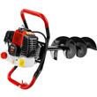 Motoburghiu de pamant pe benzina cu 3 burghie, motor in 2 timpi, 6 CP, Red Technic