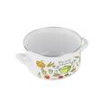 Oala cu capac, din otel carbon, emailata, alba, 22cm, 5.3l, Florina