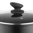 Oala joasa din aluminiu forjat, cu capac, 24cm, 2.3L, invelis antiaderent negru si manere izolate termic, design modern, calitate superioara, Florina Delux