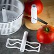 Tocator pentru legume, cu lamele din inox si sistem de centrifuga, 15x23cm, Kinghoff