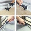 Set aplicator si razuitor silicon pentru bucatarie, baie, podea, ferestre, 4 capete incluse, negru, Verke
