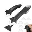 Set aplicator si razuitor silicon pentru bucatarie, baie, podea, ferestre, 4 capete incluse, negru, Verke