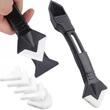 Set aplicator si razuitor silicon pentru bucatarie, baie, podea, ferestre, 4 capete incluse, negru, Verke