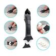 Set aplicator si razuitor silicon pentru bucatarie, baie, podea, ferestre, 4 capete incluse, negru, Verke