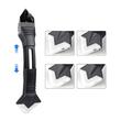 Set aplicator si razuitor silicon pentru bucatarie, baie, podea, ferestre, 4 capete incluse, negru, Verke