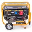 Generator curent electric 7500 W, 7.5 KW, 220 V, 380 V pornire la cheie, automata, roti si manere, stabilizator de tensiune (AVR), monofazat, trifazat, protectie suprasarcina, motor 15 cp, 4 timpi, Powermat